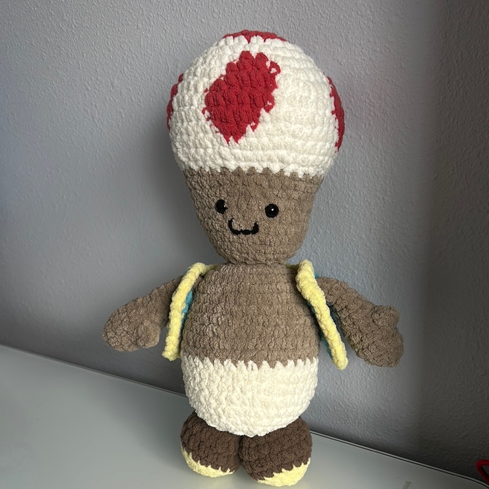 Handmade Crochet Mushroom Toad